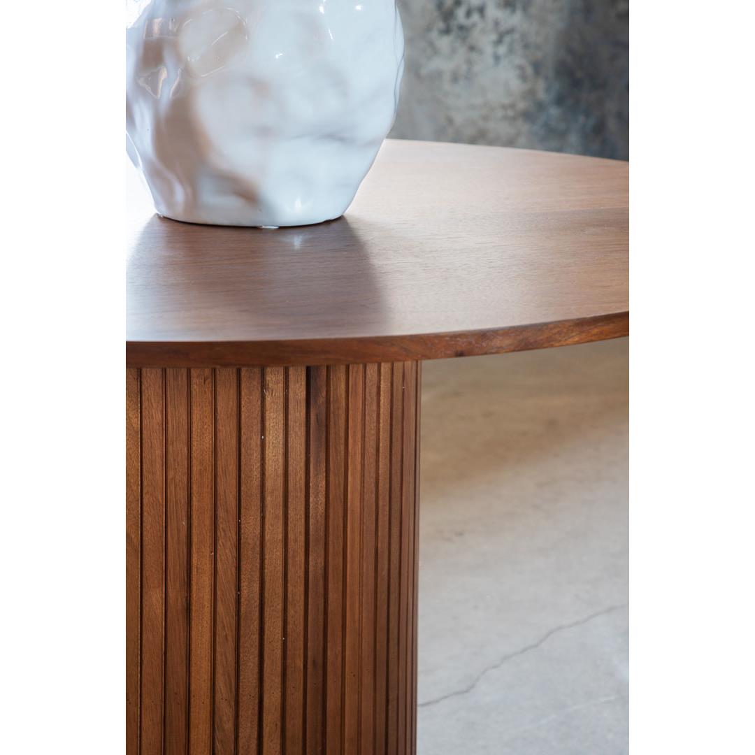 Hioshop Bianca eetkamertafel Ø110cm eik fineer.