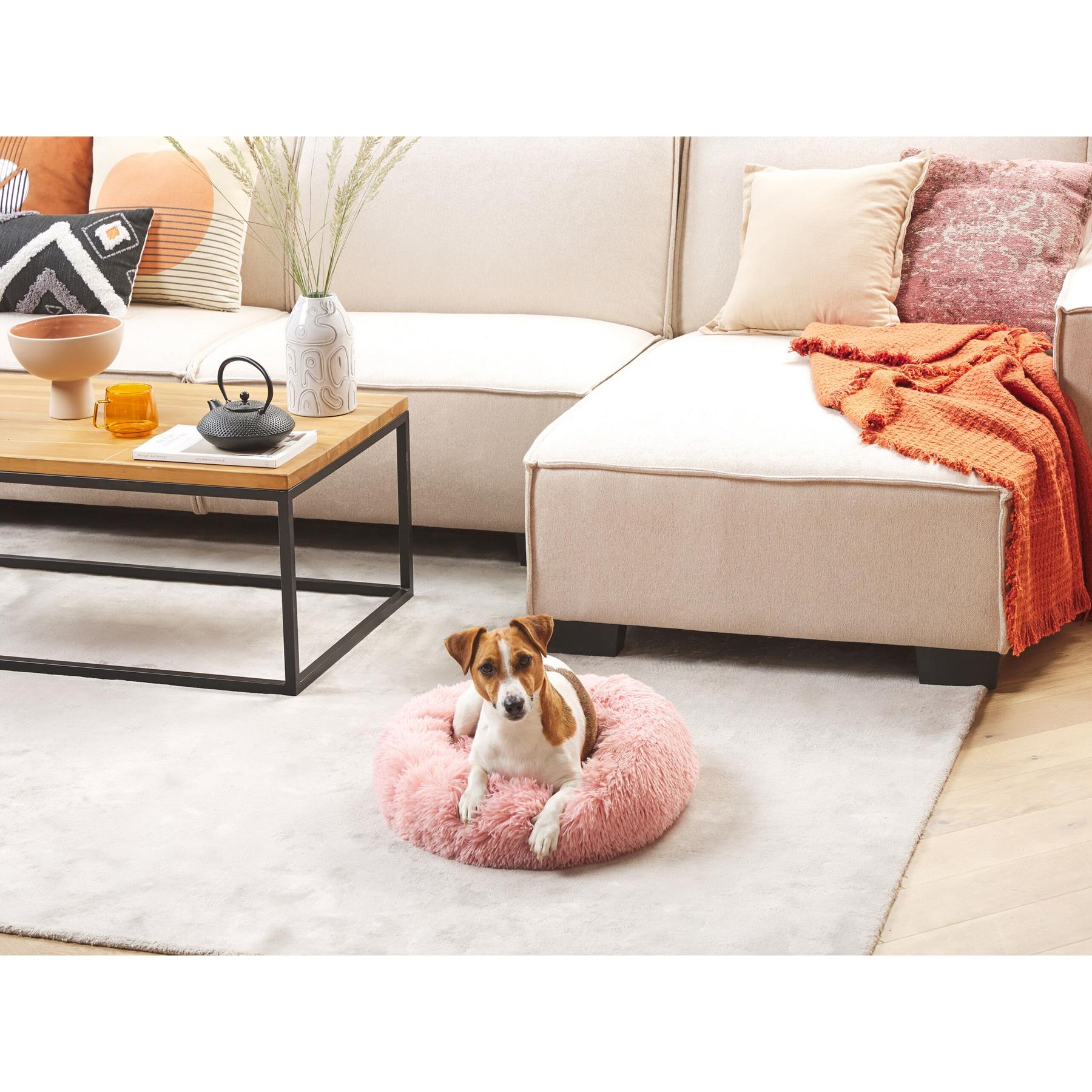 Beliani - KULU - Dierenbed - 50 cm - Roze - Nepbont