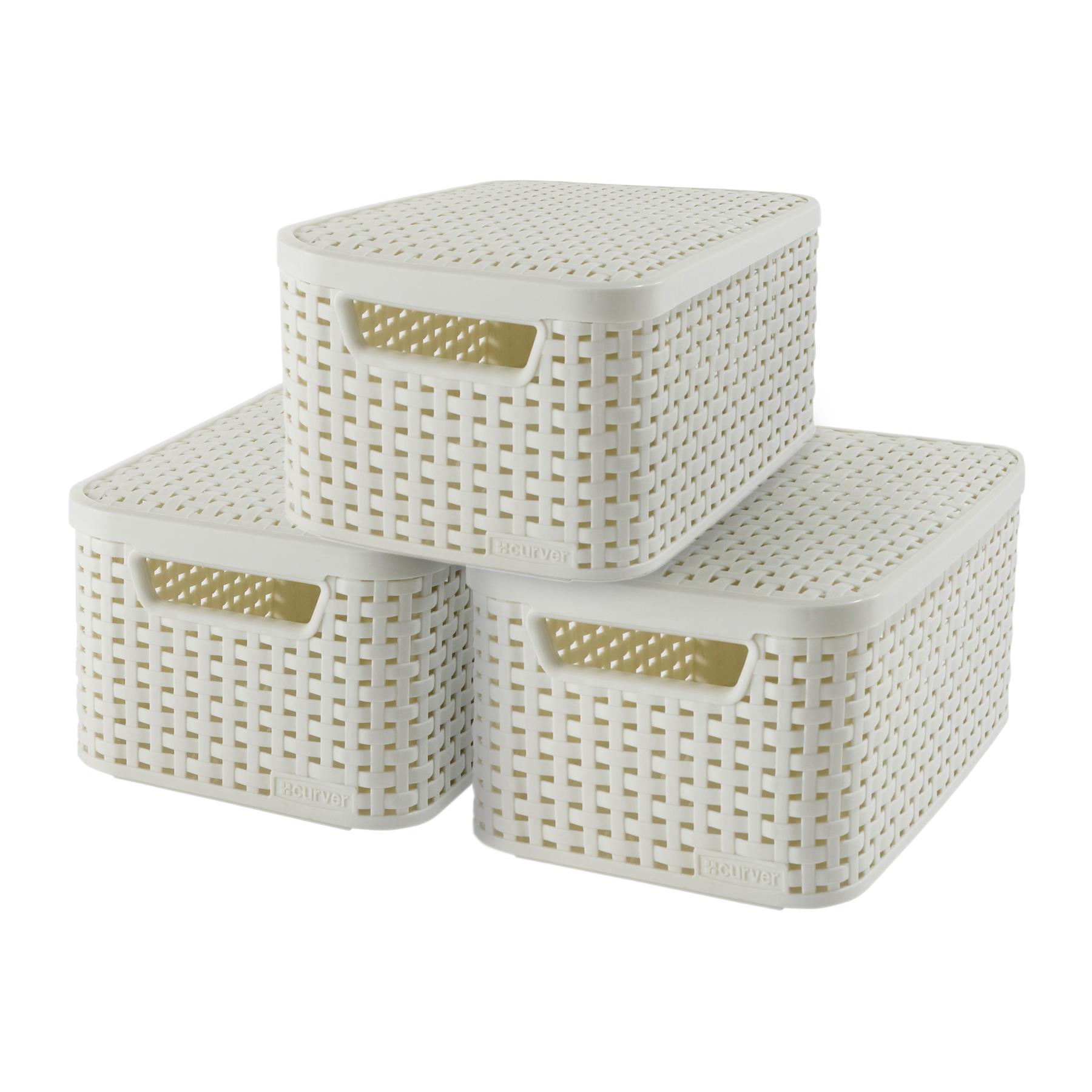 Curver Style Opbergmand S met Deksel - Set van 3