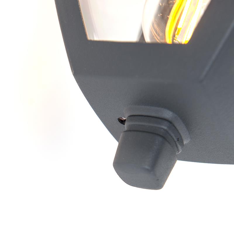 QAZQA Klassieke buitenlantaarn wand down donkergrijs IP44 - Platar