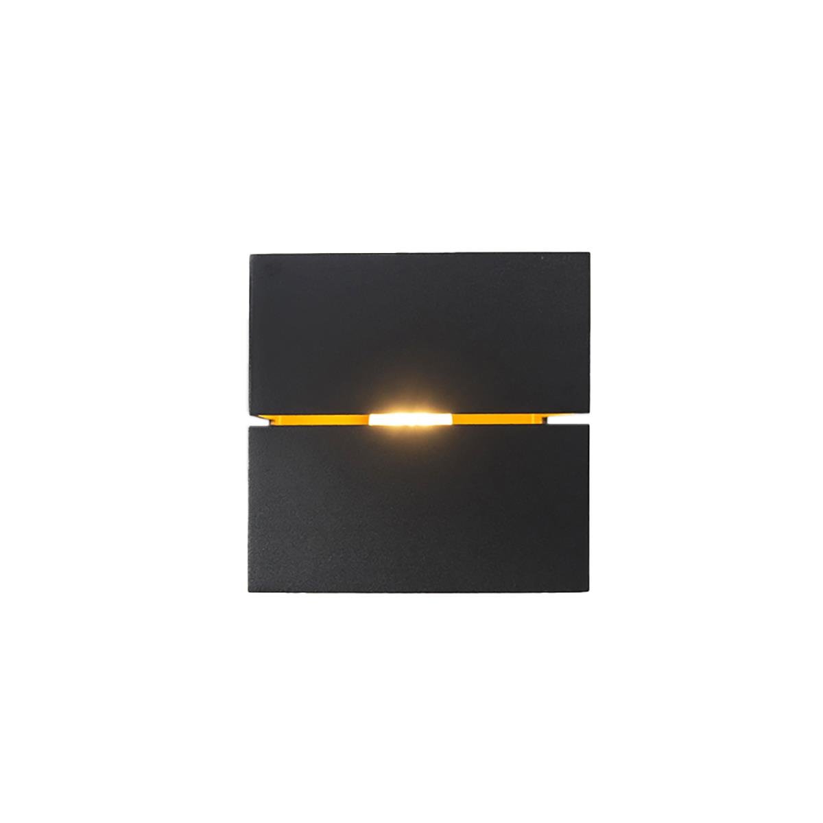 QAZQA Moderne wandlamp zwart met goud 9,7 cm - Transfer Groove