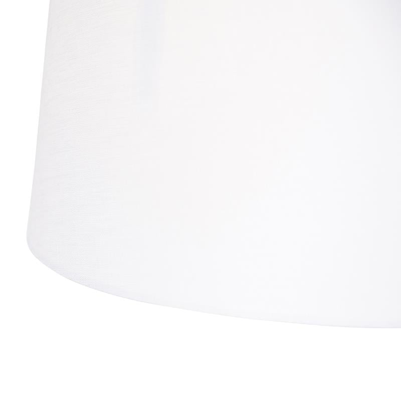 QAZQA Hanglamp staal met linnen kappen wit 35 cm 2-lichts - Blitz