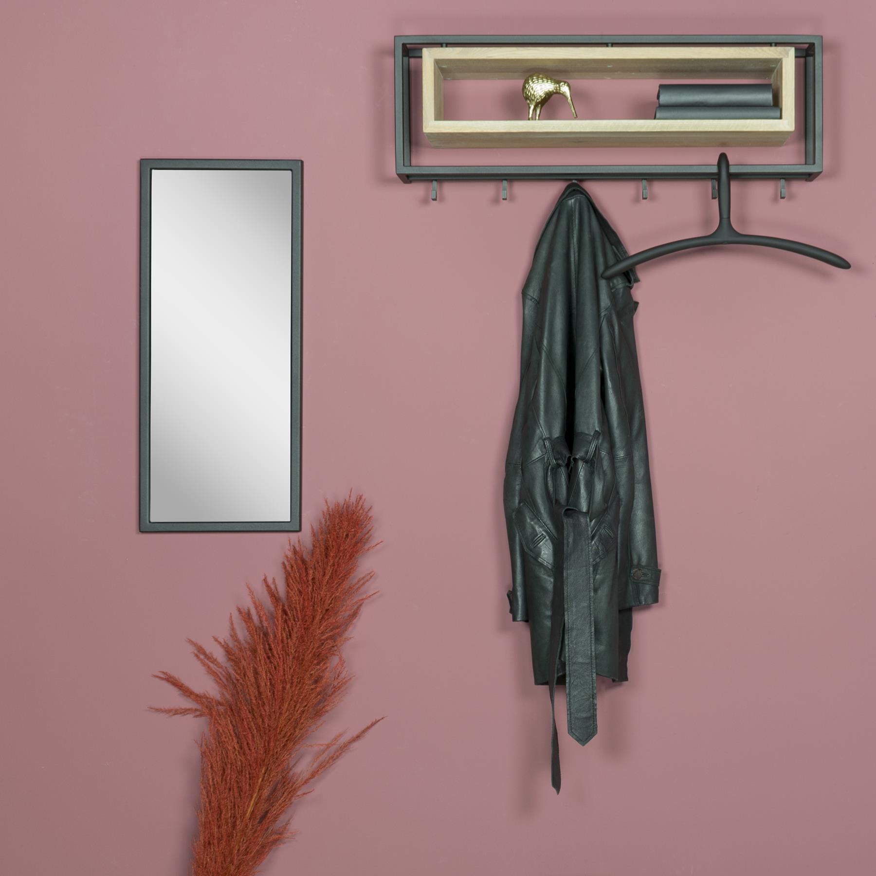 Spinder Design School Wandspiegel -  H 70 x B 30 cm - Zwart