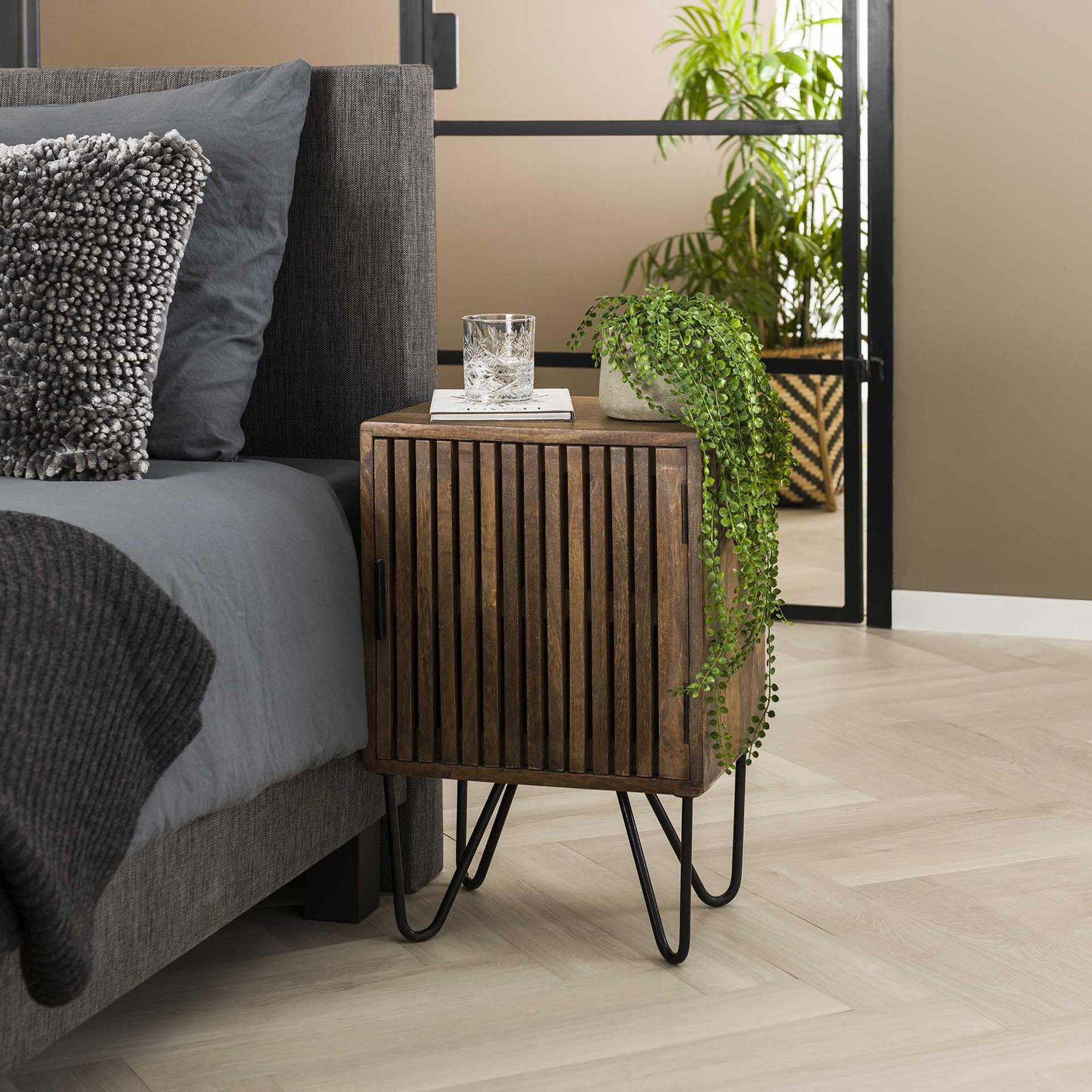 Hoyz Set van 2 Nachtkastjes Tweak - Mangohout - Bruin - 40x30x60