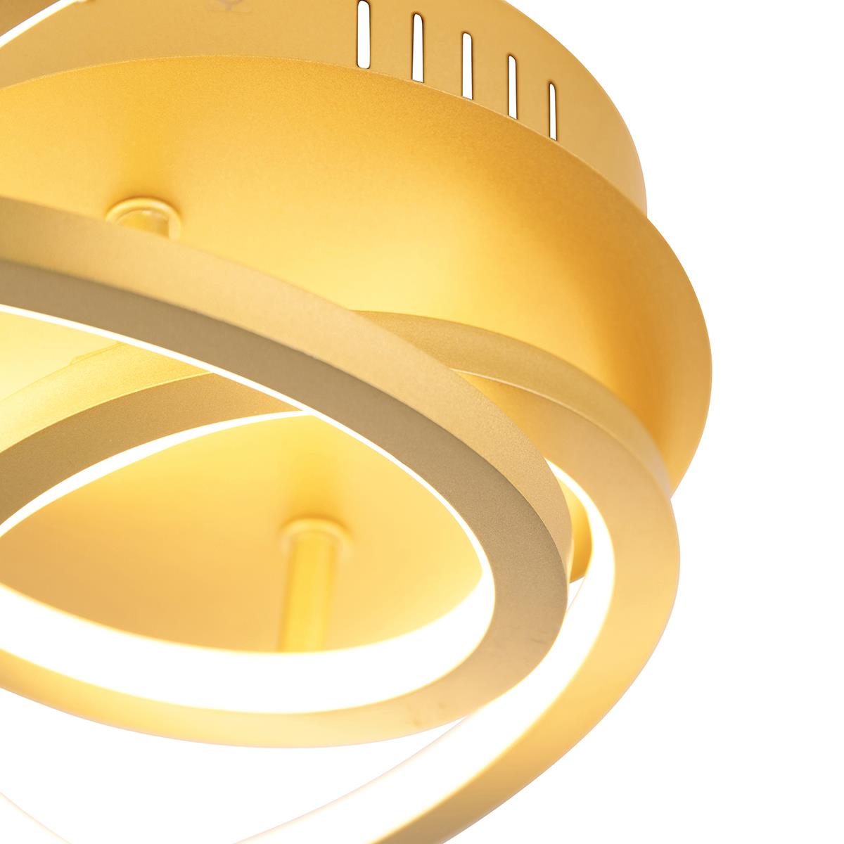QAZQA Plafondlamp goud 45 cm incl. LED 3 staps dimbaar - Rowin
