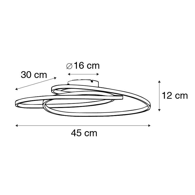 QAZQA Plafondlamp goud 45 cm incl. LED 3 staps dimbaar - Rowin