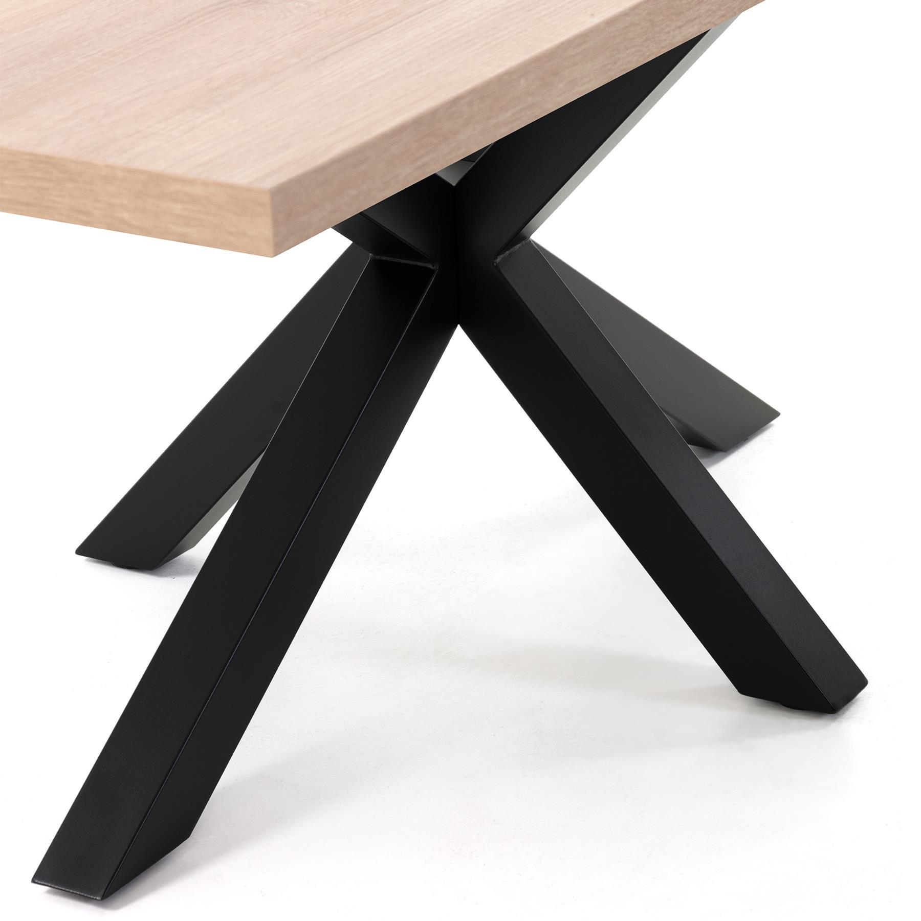 Kave Home Argo Eettafel - 200 x 100 cm - Eiken / Zwart