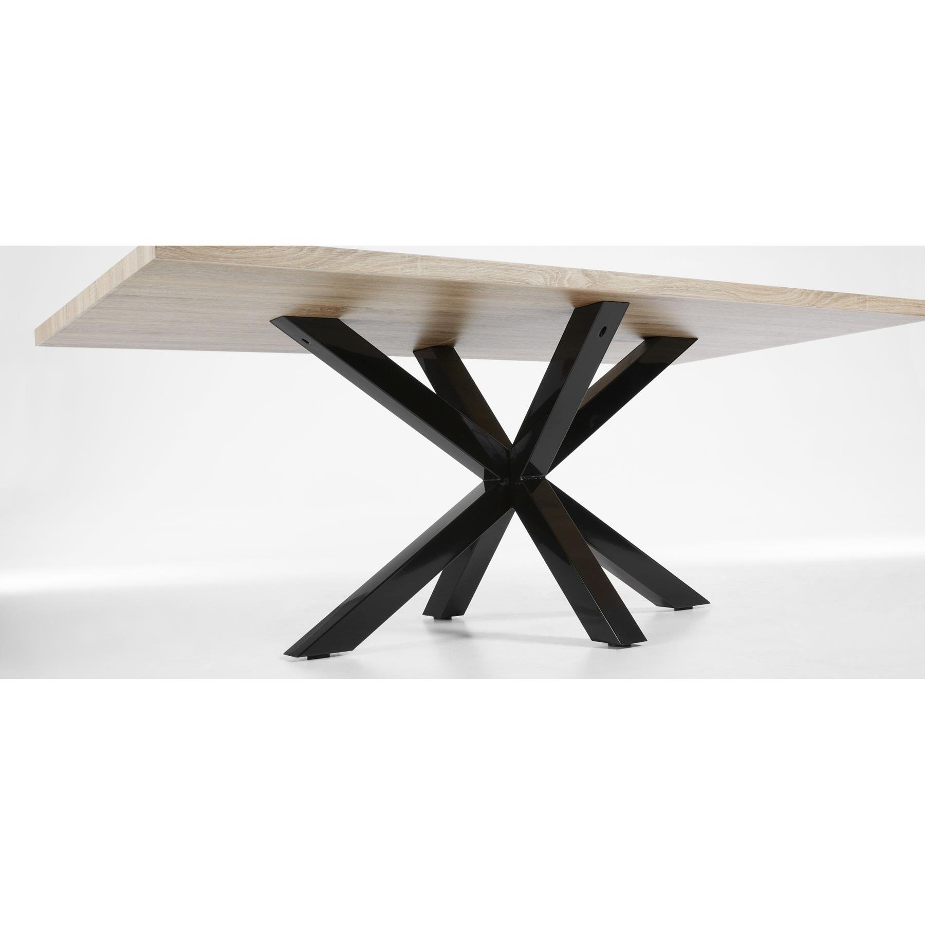 Kave Home Argo Eettafel - 200 x 100 cm - Eiken / Zwart