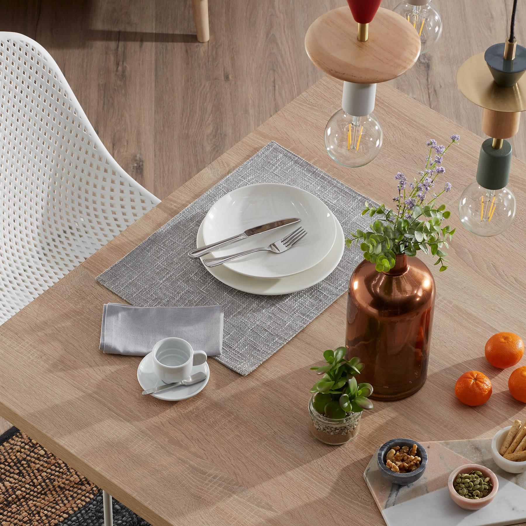 Kave Home Argo Eettafel - 200 x 100 cm - Eiken / Zwart