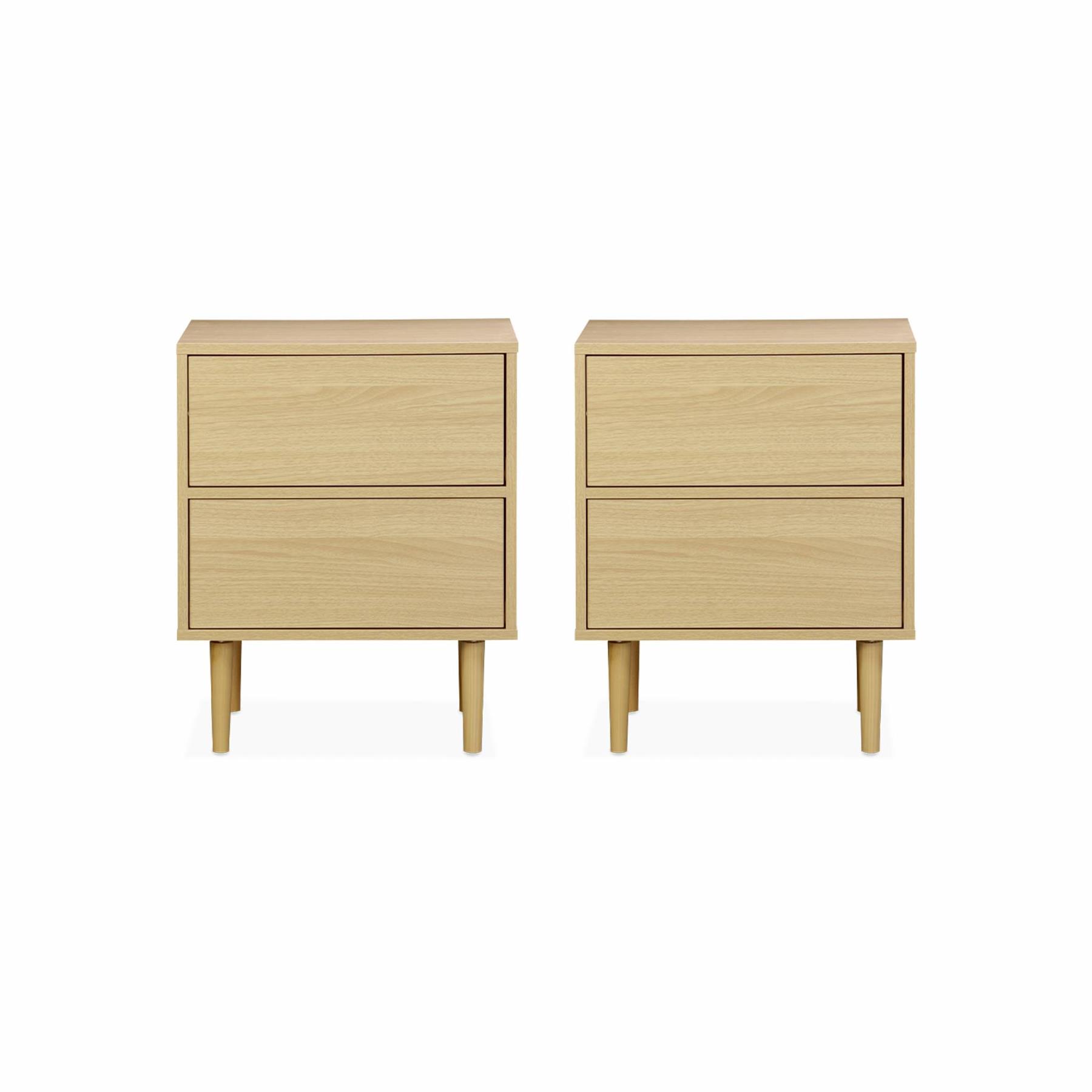 sweeek - Nachtkastje met twee druklades, set van 2