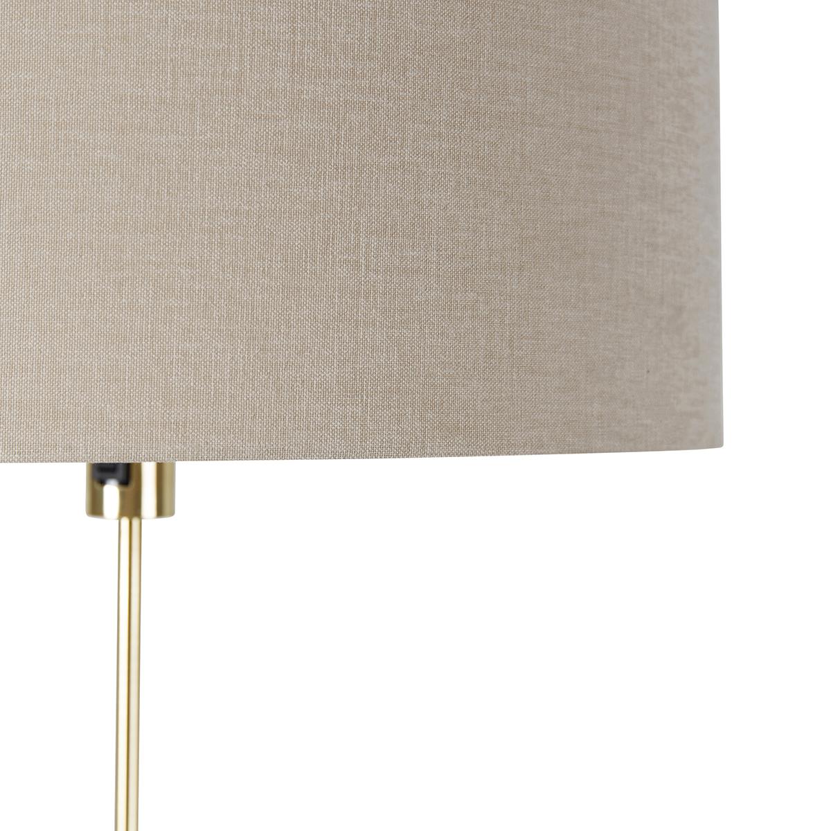 QAZQA Vloerlamp verstelbaar goud met kap lichtbruin 50 cm - Parte