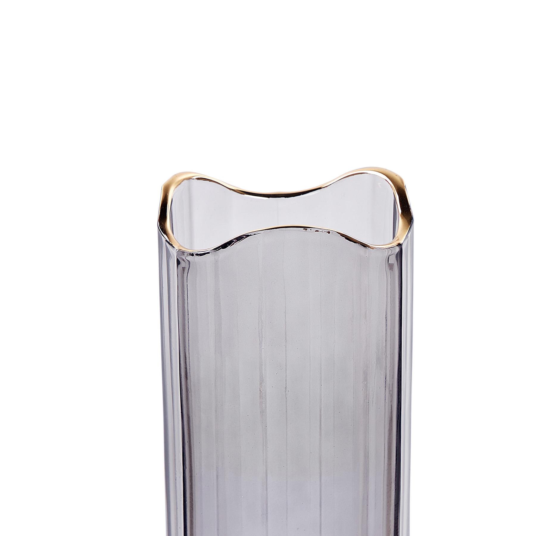 Beliani - PERDIKI - Decoratieve vaas - Grijs - Glas