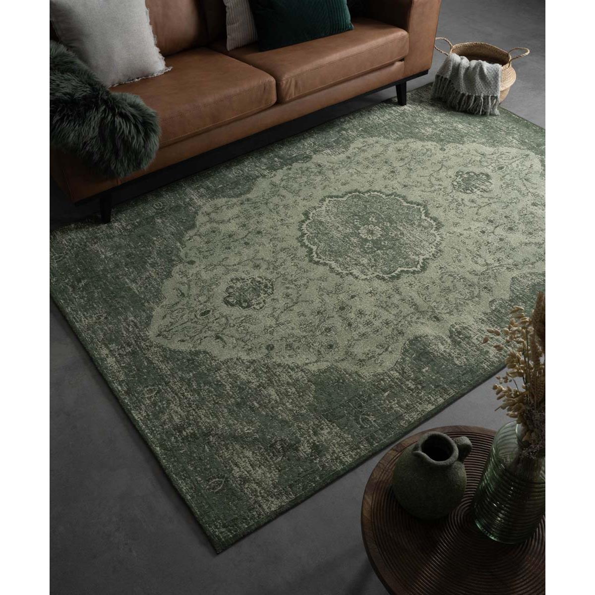 Heritaged Vintage vloerkleed Village - groen - 140x200 cm
