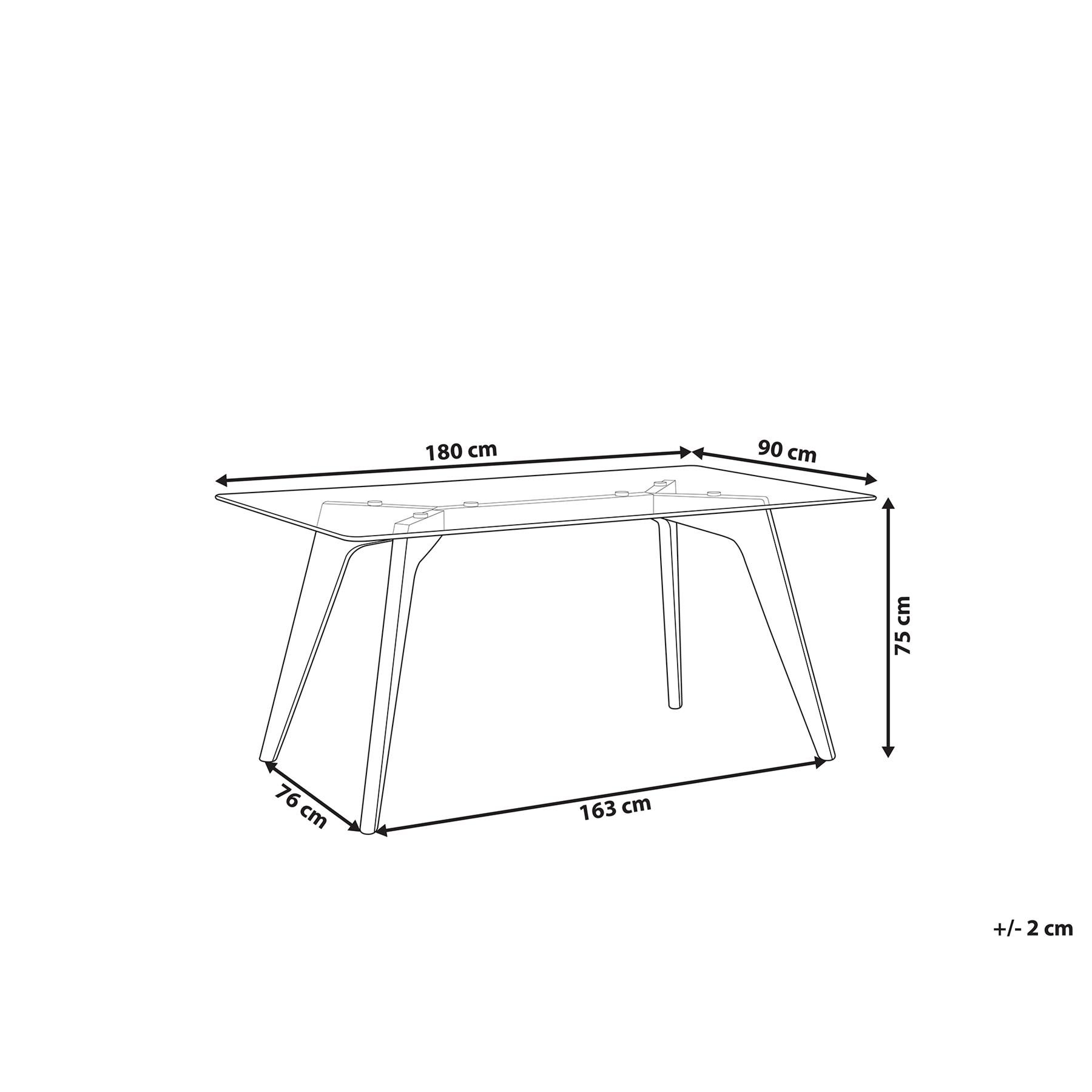 Beliani-HUDSON-Eettafel-Lichte houtkleur-90 x 180 cm-Veiligheidsglas