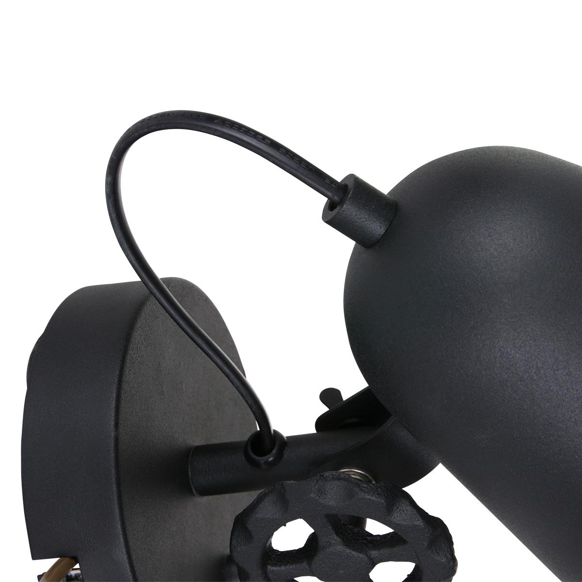 Anne Lighting - wandlamp - Dolphin - zwart - metaal - opbouwspot - E27 - 1323ZW