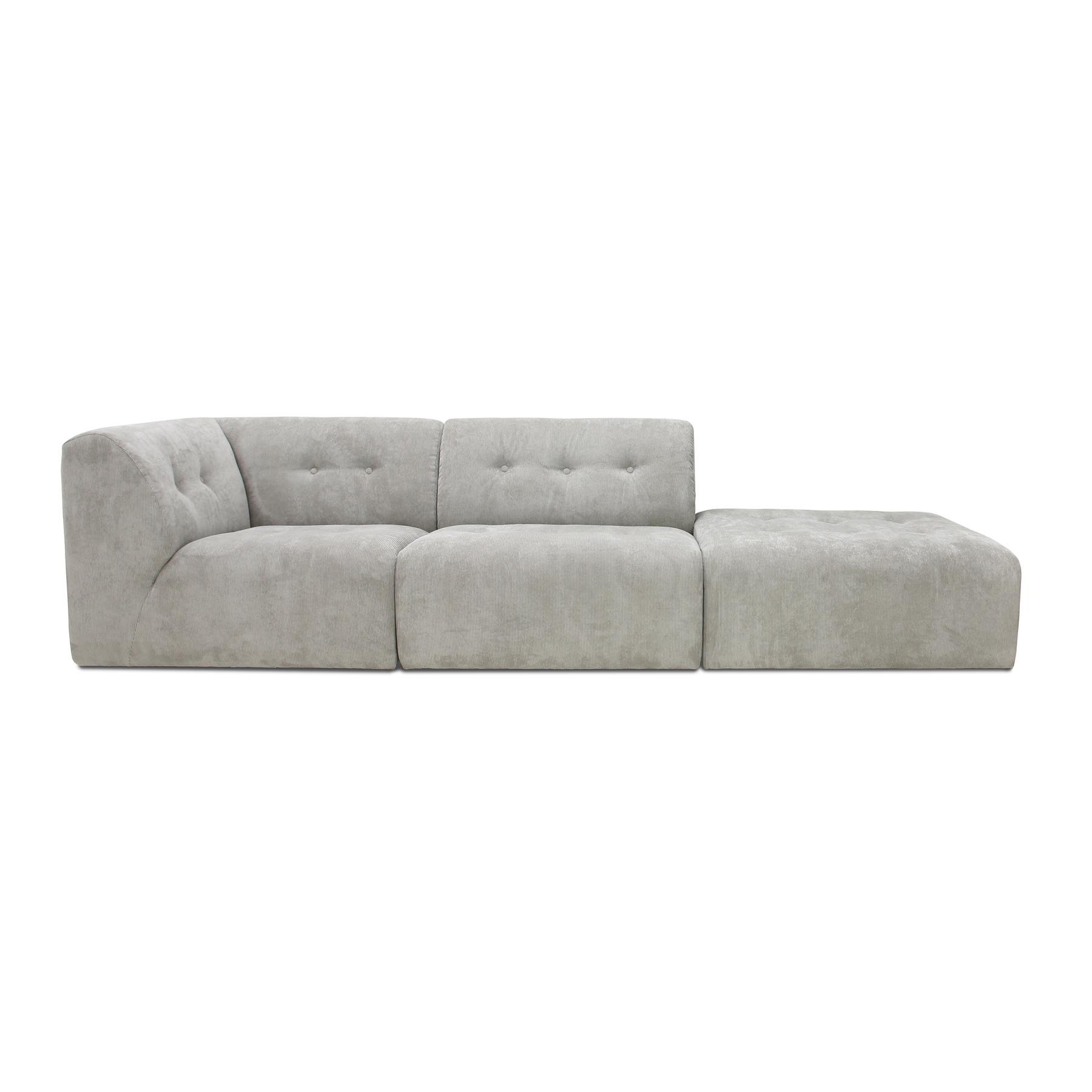 HKliving Vint Bank Element - Hocker - Corduroy Rib - Crème
