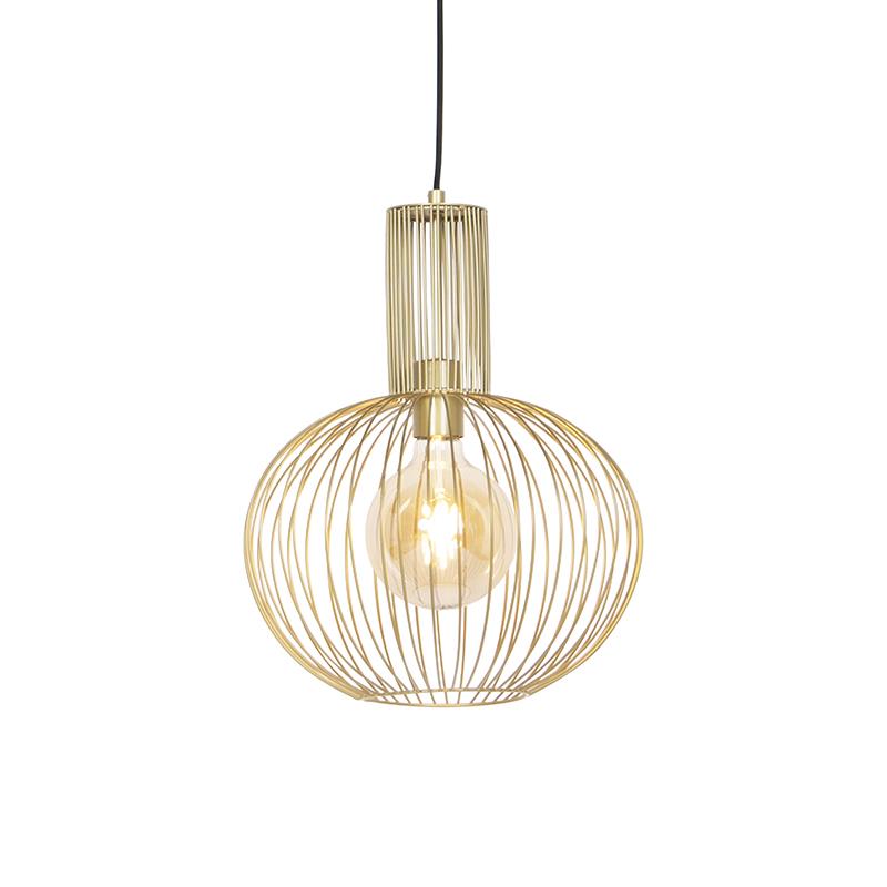 QAZQA Set van 5 design hanglampen goud - Wires