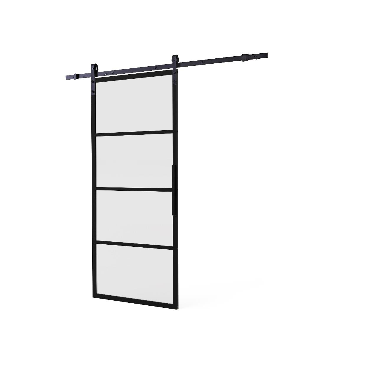 Intersteel DIY-schuifdeur Cubo zwart incl. matglas 2150x980x28mm +