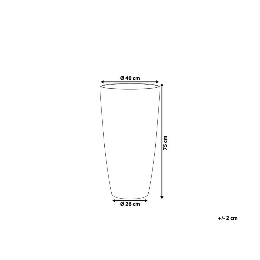 Beliani - TSERIA - Plantenbak - Wit - 40 cm - Stenenmix