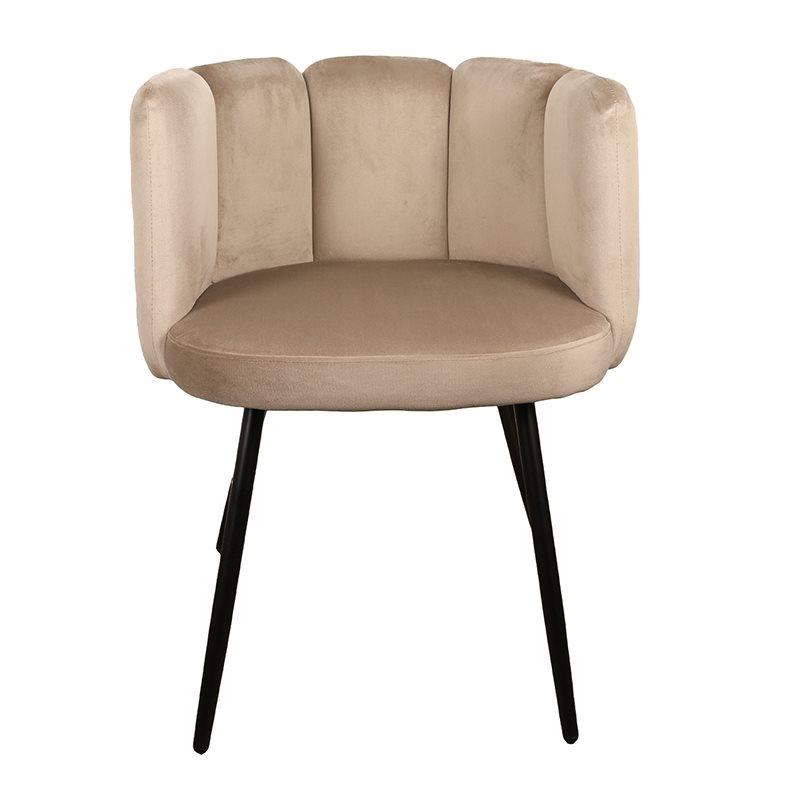 Pole to Pole Jupiter Eetkamerstoel - Velvet - Beige - Set van 2