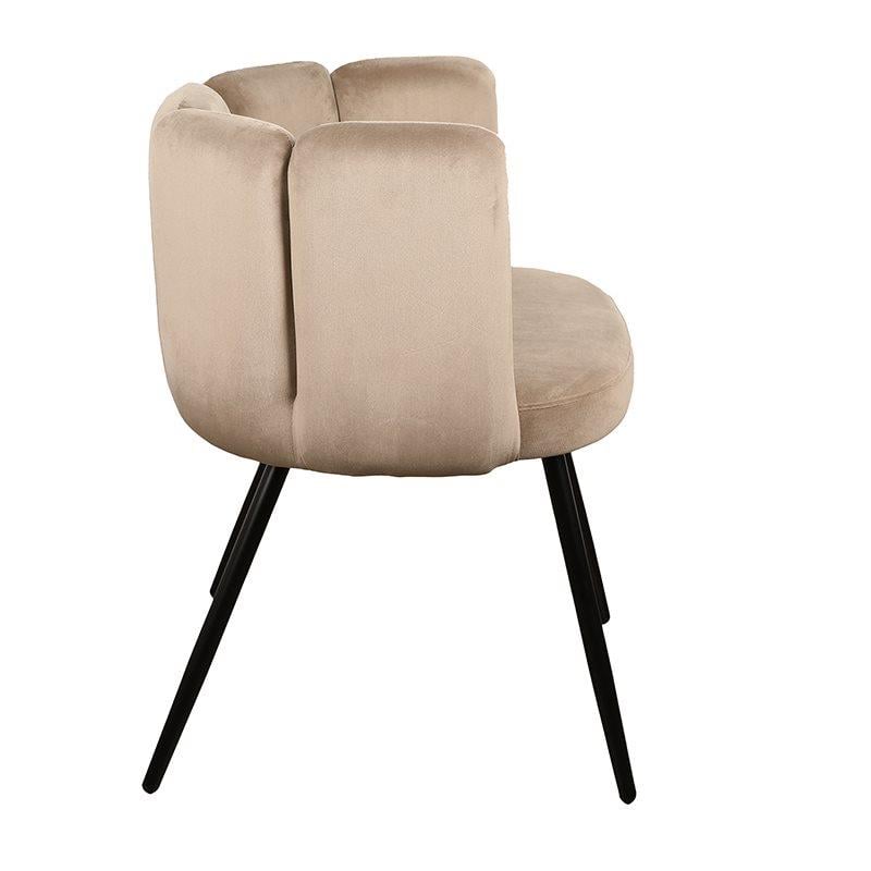 Pole to Pole Jupiter Eetkamerstoel - Velvet - Beige - Set van 2