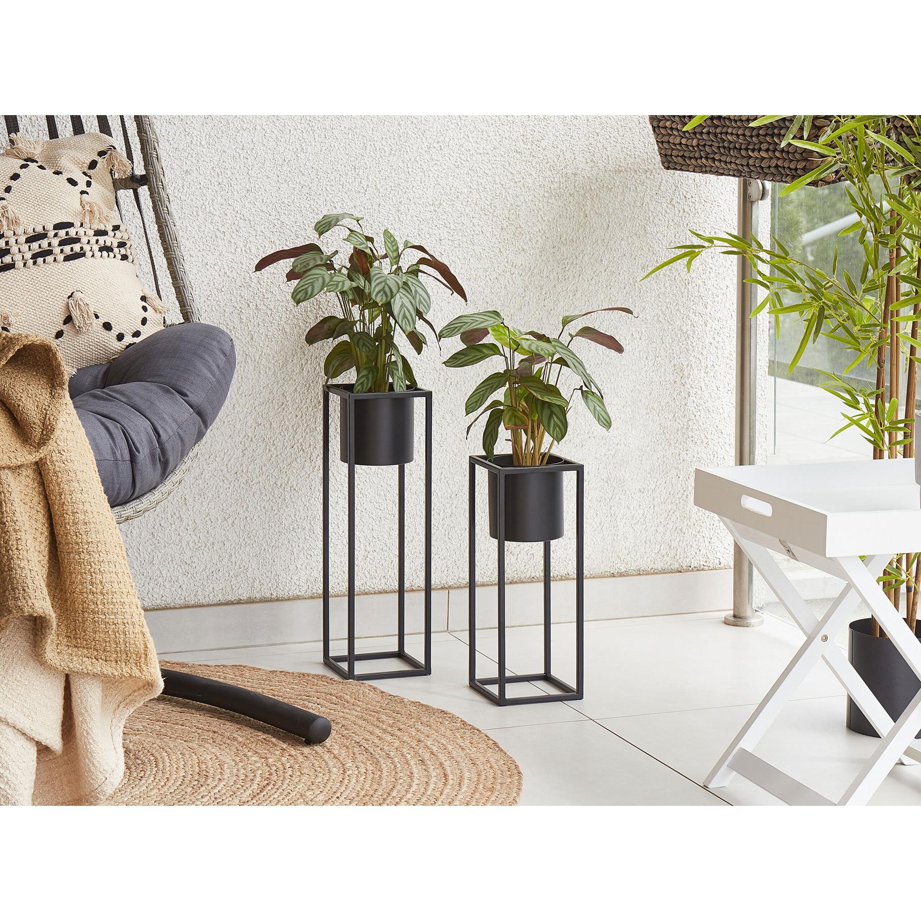 Beliani - IDRA - Bloempot - Zwart - 15 cm - IJzer