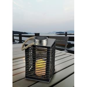 Reality Santana Tafellamp Solar IP44 Schemering Sensor Zwart