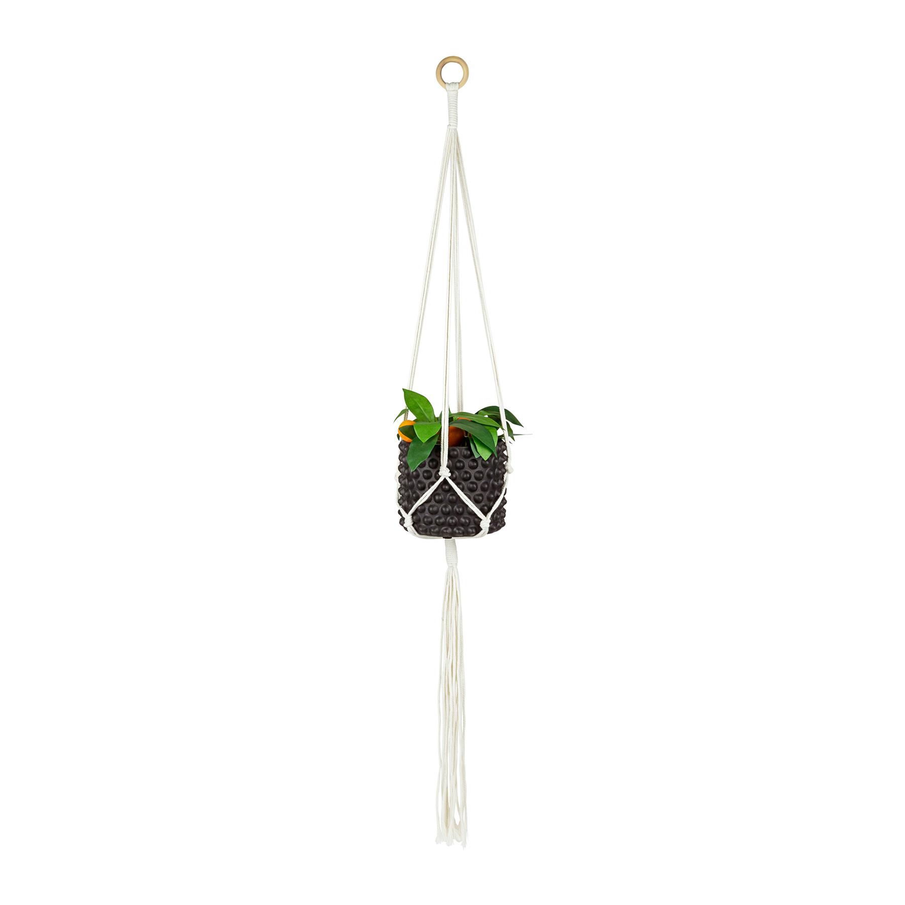 QUVIO Plantenhanger gevlochten touw - Wit