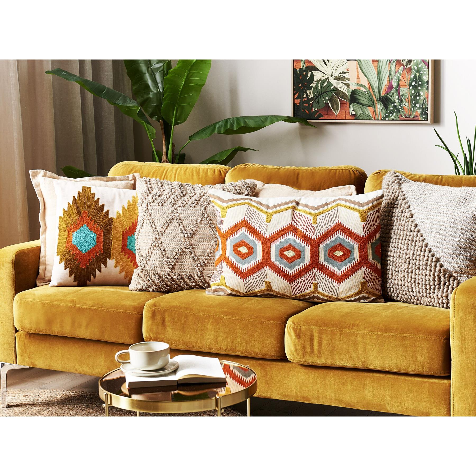 Beliani-MAJRA -Sierkussen set van 2-Multicolor-40 x 60 cm-Katoen