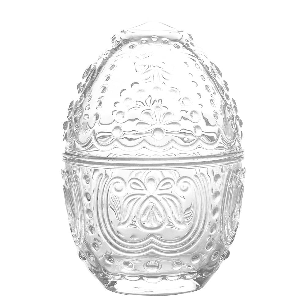 Clayre & Eef Glazen potje Ei Ø 10x14 cm Transparant Glas Rond Potje