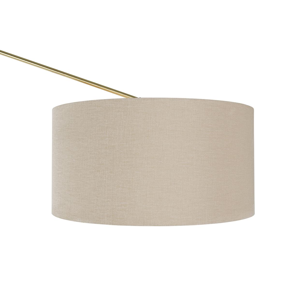 QAZQA Vloerlamp goud met kap lichtbruin 50 cm verstelbaar - Editor