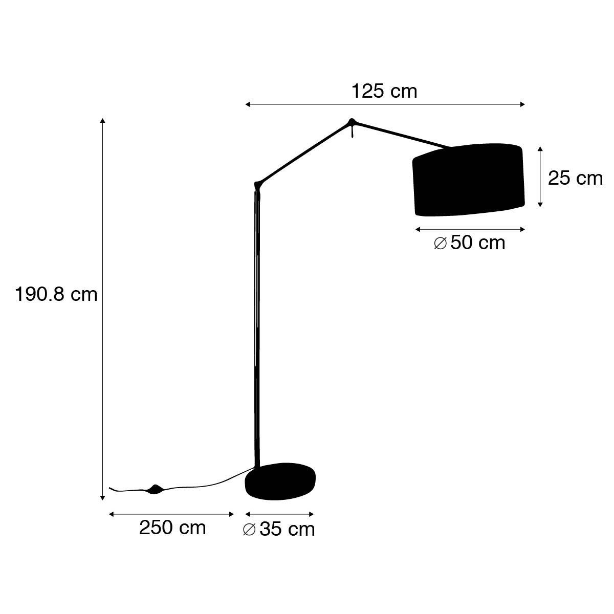 QAZQA Vloerlamp goud met kap lichtbruin 50 cm verstelbaar - Editor