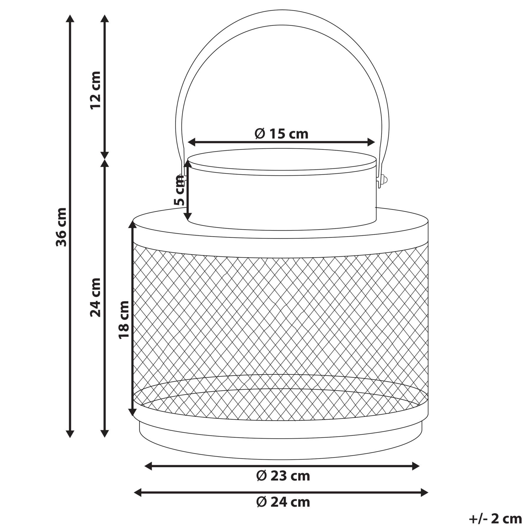 Beliani - YAMDENA - Lantaarn - Zwart 24 cm - IJzer