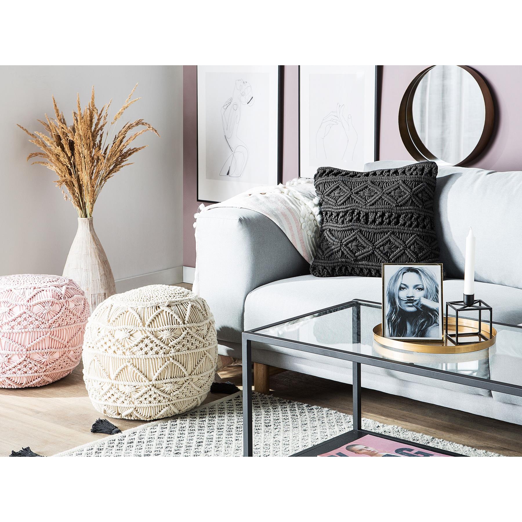Beliani-MUDANYA -Sierkussen set van 2-Zwart-45 x 45 cm-Katoen