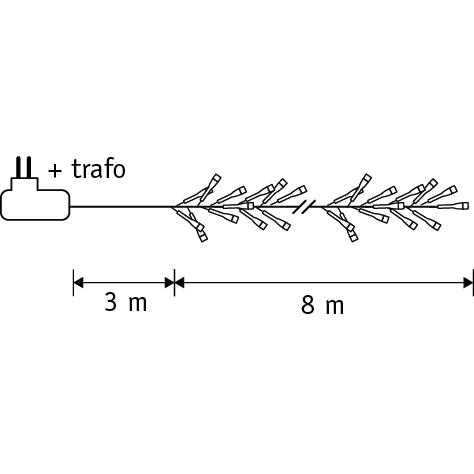 Cluster Kerstboomverlichting met 1152 LED Lampjes L800 cm