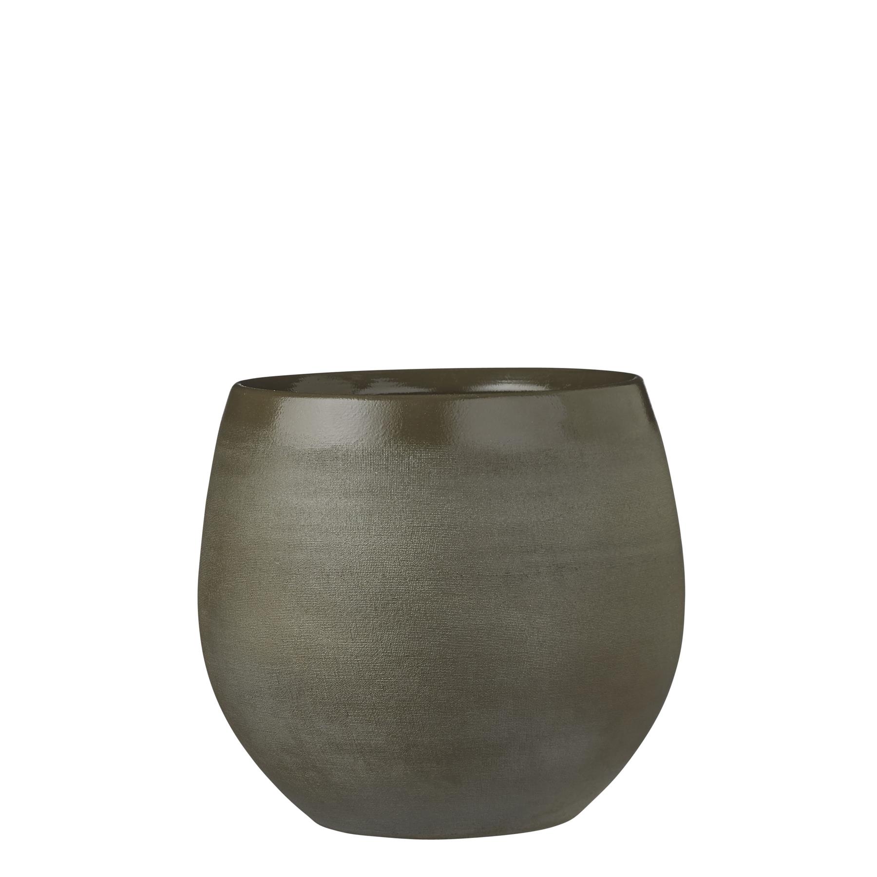 Mica Decorations Douro Bloempot - H23 x Ø26 cm - Terracotta - Groen