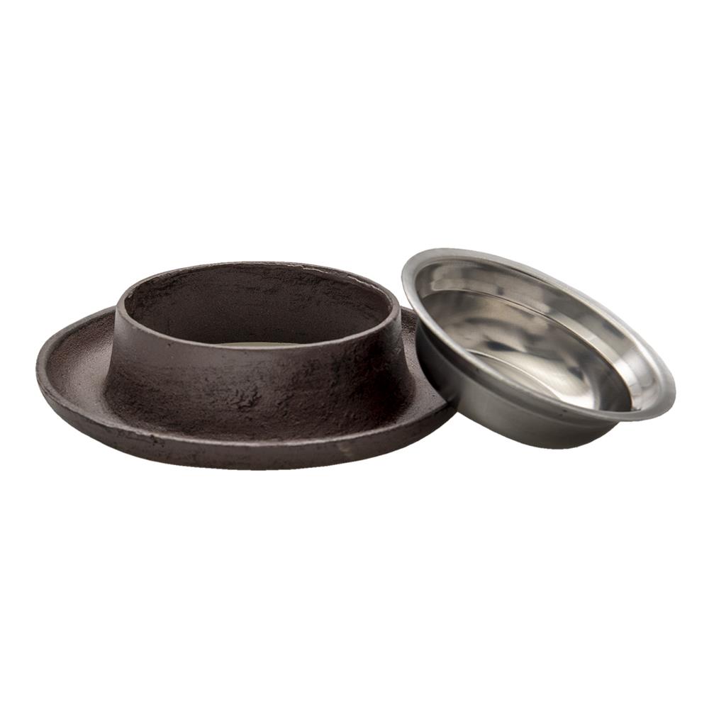 Clayre & Eef Voerbak Hond   Ø 22x5 cm Bruin Ijzer Rond Voerbak Kat