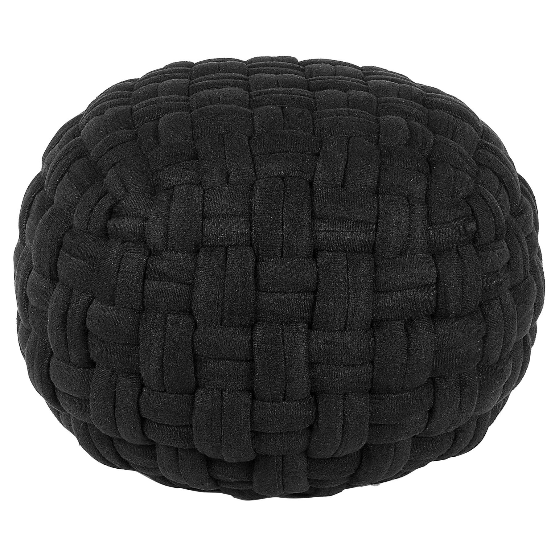 Beliani - HOPA - Poef - Zwart - 45 cm - Fluweel