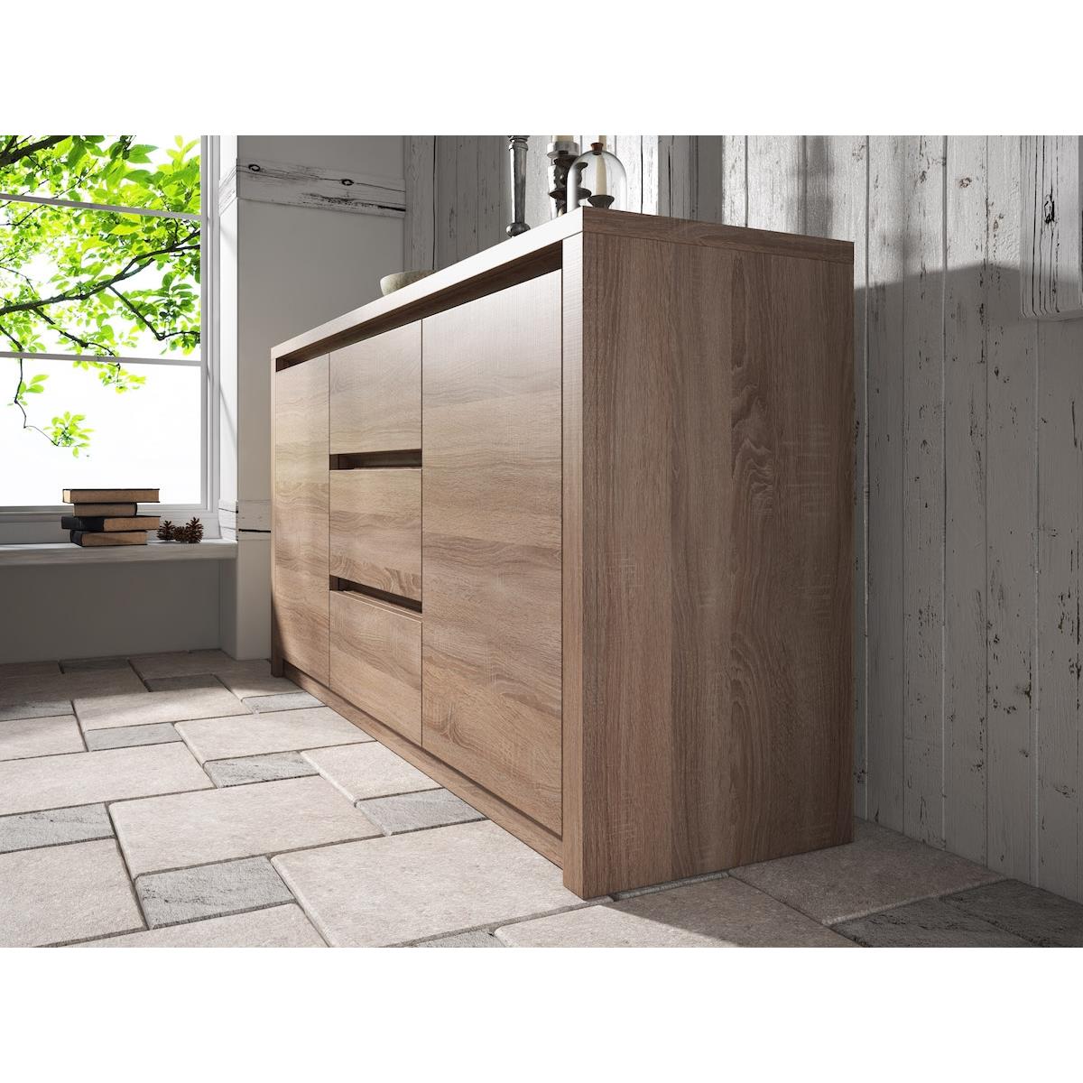 Meubella Dressoir Monaco - Truffel eiken - 140 cm