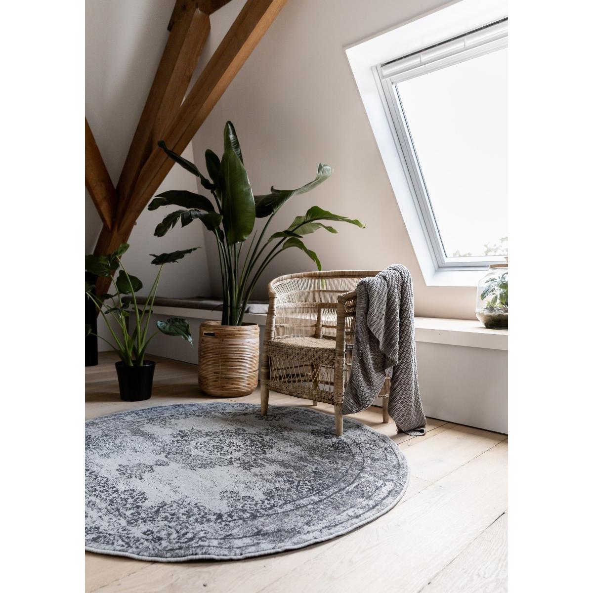 EVA Interior Vintage Vloerkleed Bloom rond Grijs