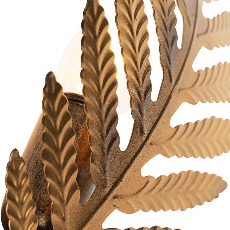 Ylumen Wandlamp Palm 1 blad H 32 cm goud bruin