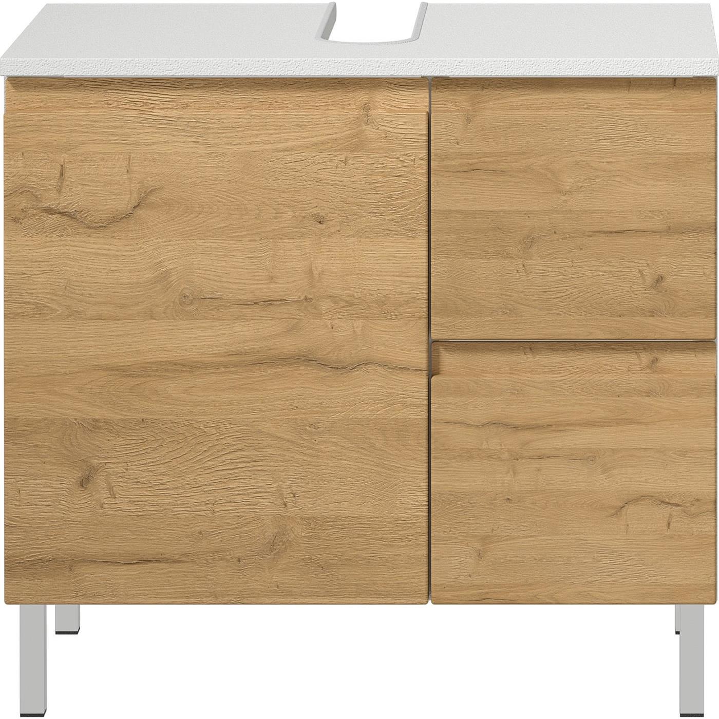 Germania Torrance Wastafelonderkast 60 cm Wit | Eiken