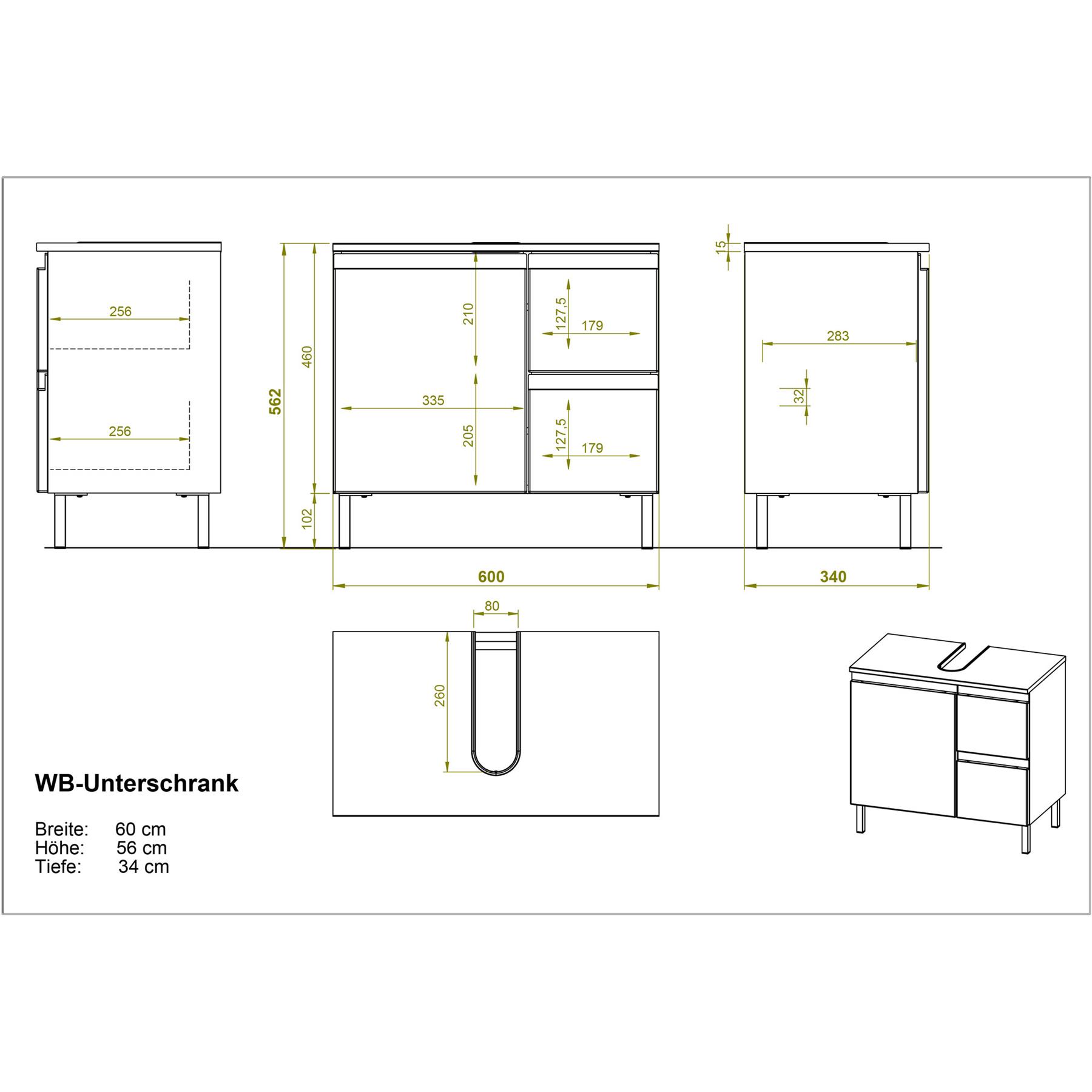Germania Torrance Wastafelonderkast 60 cm Wit | Eiken