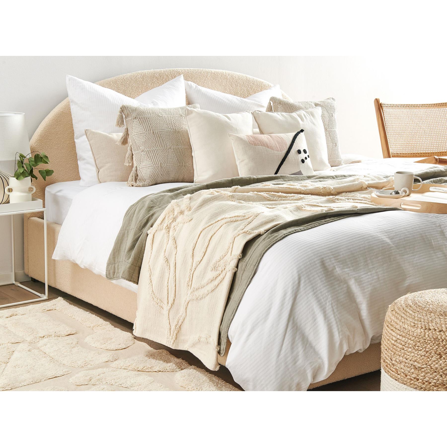 Beliani - ACACIA - Plaid - Beige - 130 x 160 cm - Katoen