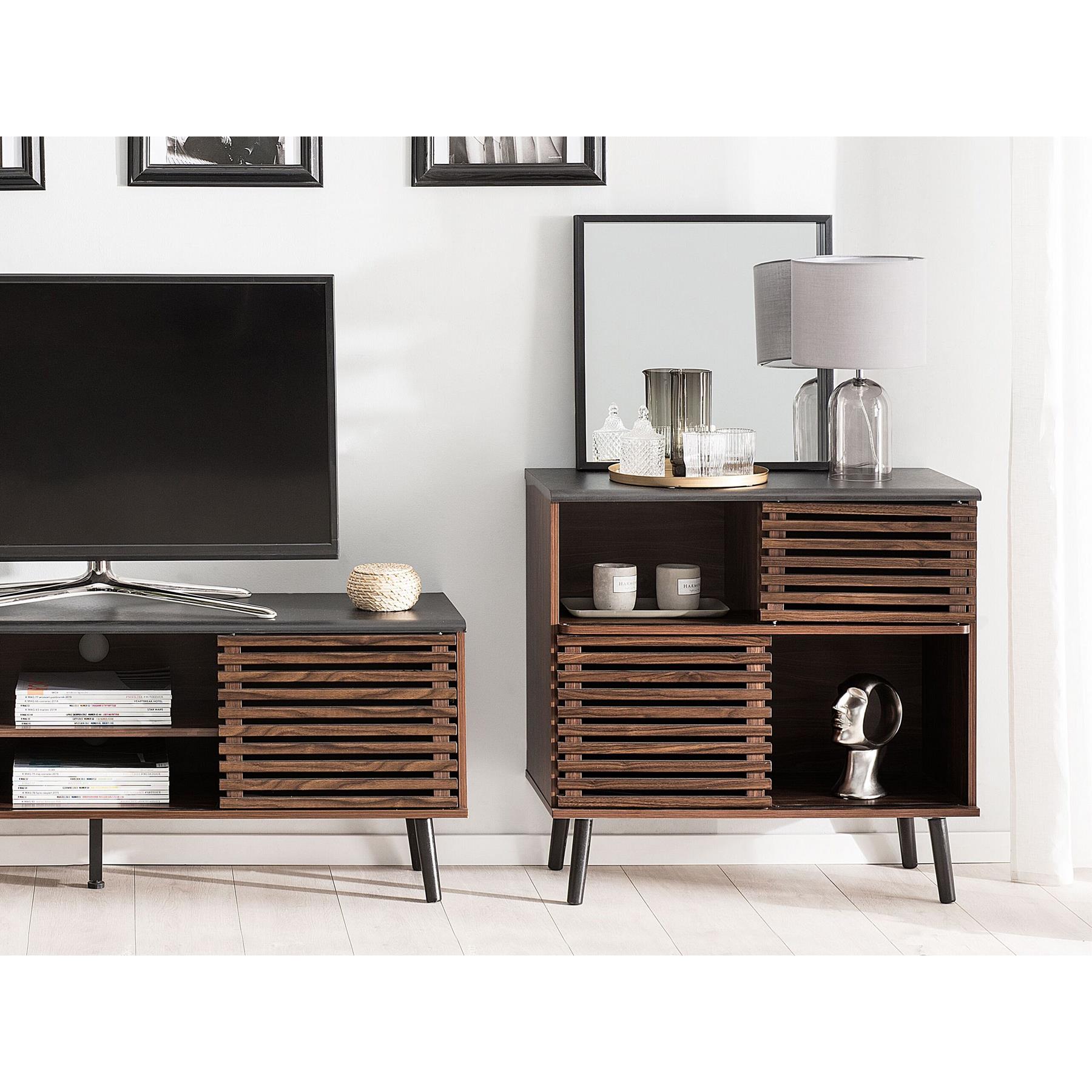 Beliani - PERTH - Sideboard - Donkere houtkleur - MDF