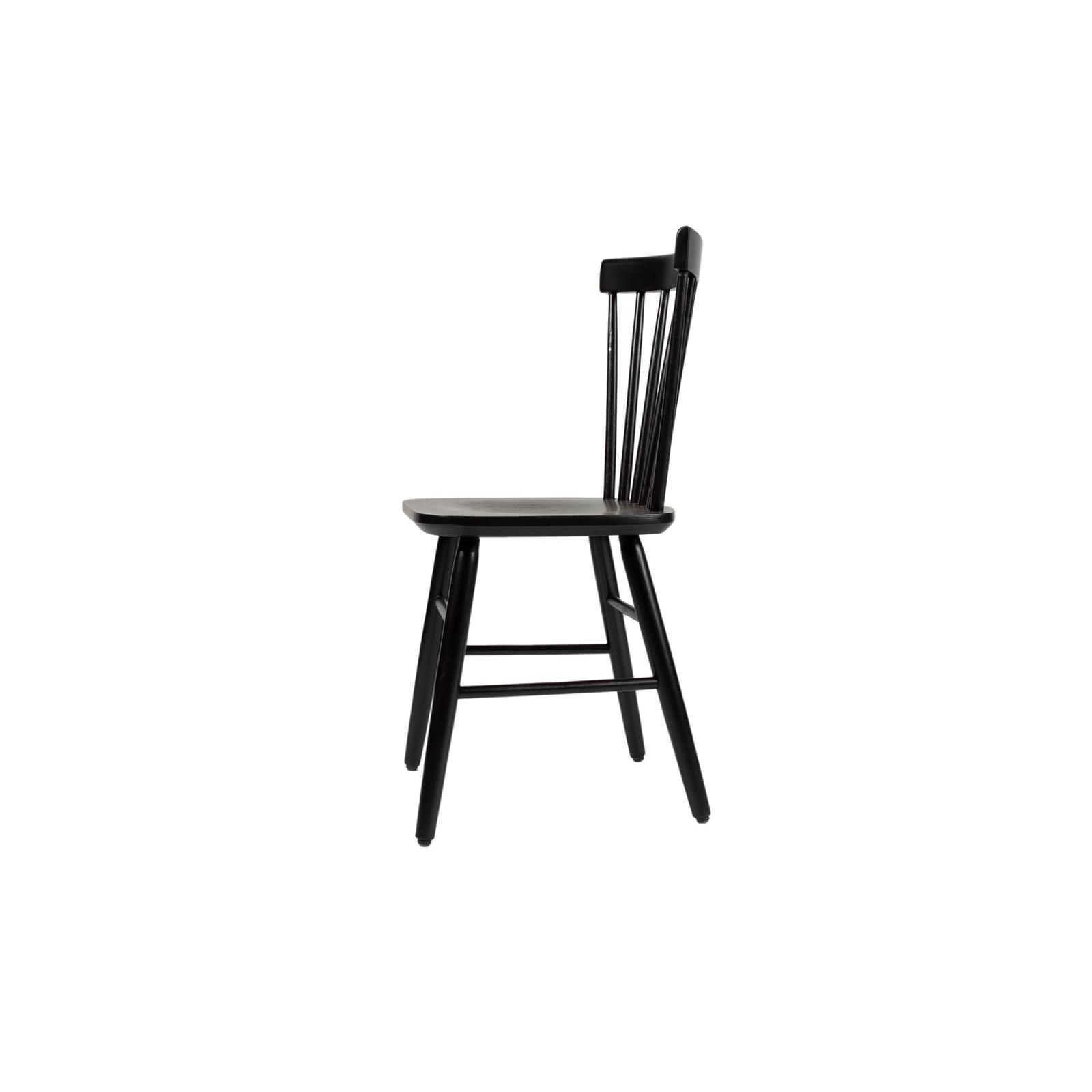 Houten spijlenstoel Maxime zwart 2 stuks