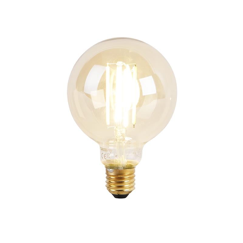 QAZQA Smart Art Deco wandlamp goud incl. G95 WiFi lichtbron - Facil