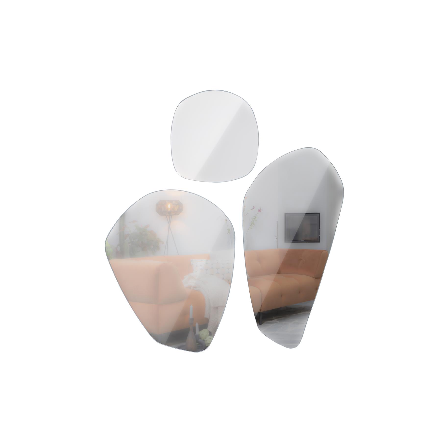 WOOOD Exclusive Onne Spiegels - Glas - Set Van 3