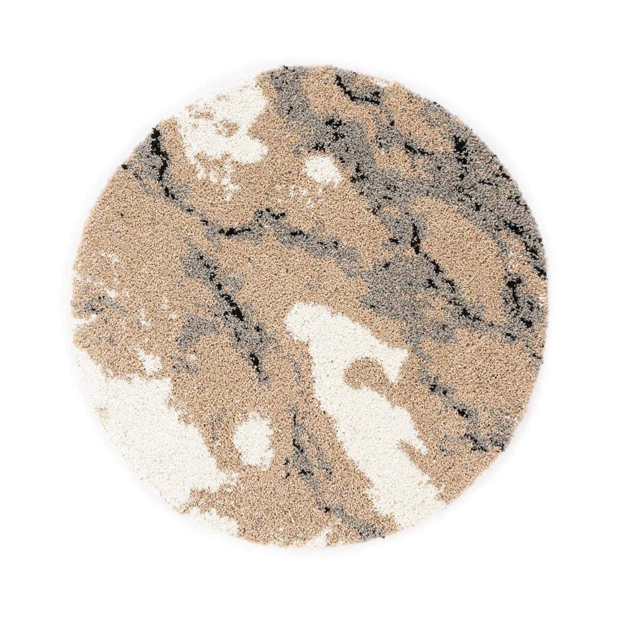 Boho Me Rond Hoogpolig Vloerkleed Marble Artisan Beige 160 Cm Rond Kopen Shop Bij FonQ