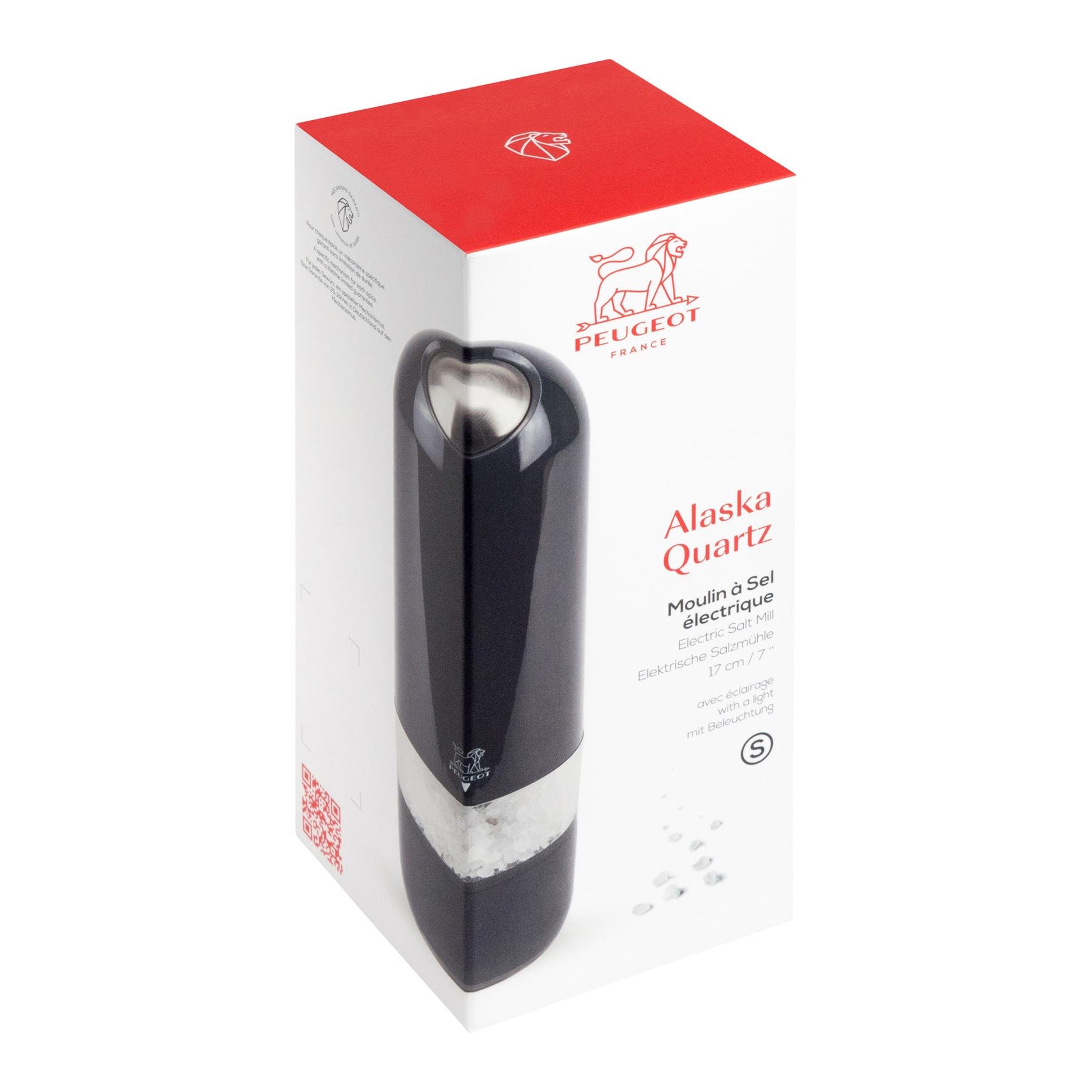 Peugeot Alaska Quartz Elektrische Zoutmolen 17 cm - Grijs